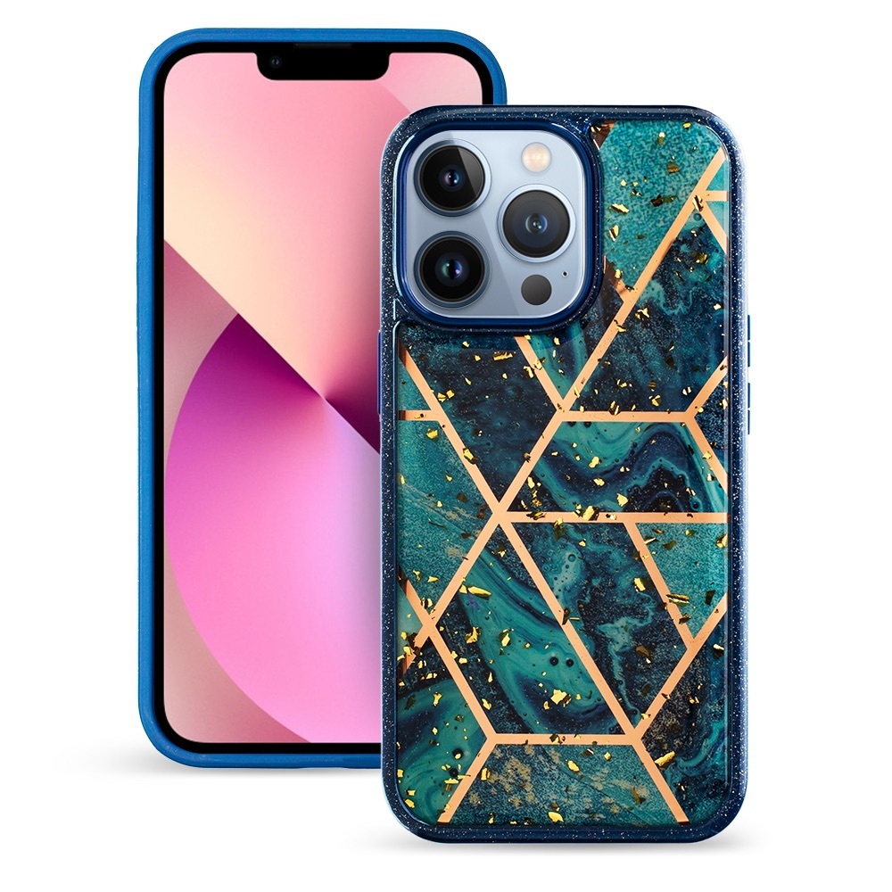 Green Geometric Marble Case for iPhone 13 Pro Max